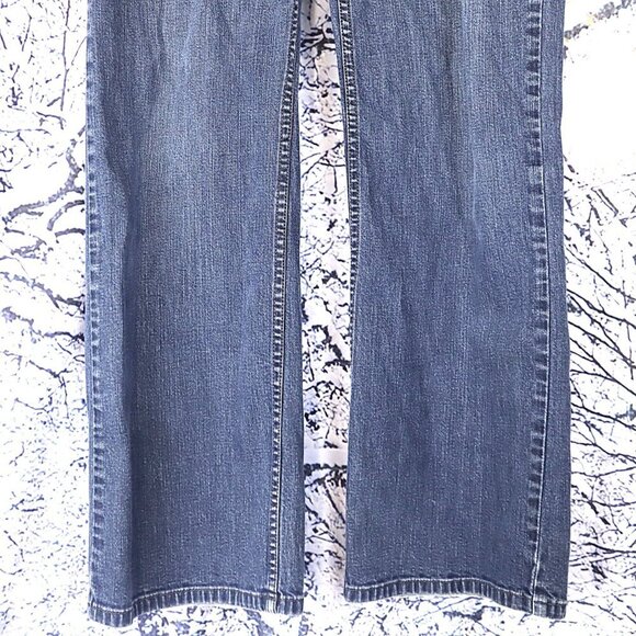 MED WASH STRETCH JEANS 10 Geoffrey Beene Sport Straight Leg Mid Rise Classic Y2K - Picture 5 of 8